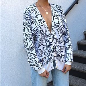 Vintage Abstract Pattern Cardigan